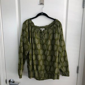 Floral Print Peasant Blouse